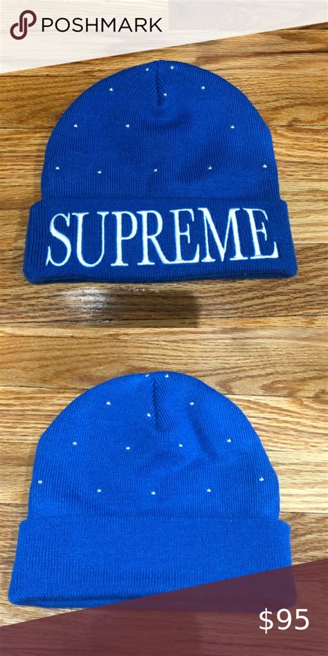 Supreme Studded Beanie Beanie Women Accessories Hats Blue And Silver