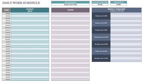 Free Daily Schedule Templates