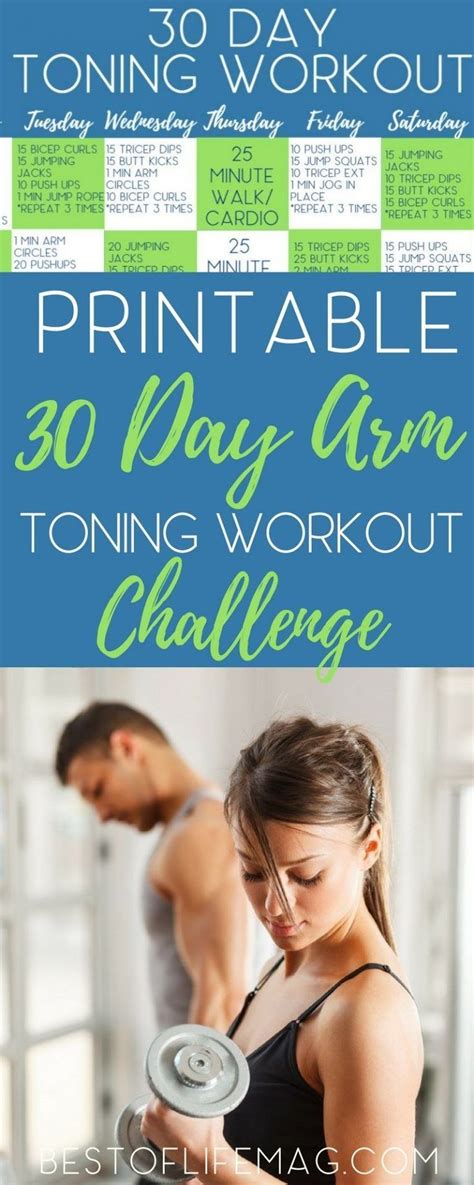 This Printable 30 Day Arm Toning Workout Challenge Can Be Done At Home And Will Tone Your Arms