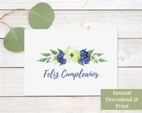 Feliz Cumpleanos Card Tarjeta De Cumpleanos Printable Birthday Card In Spanish Spanish