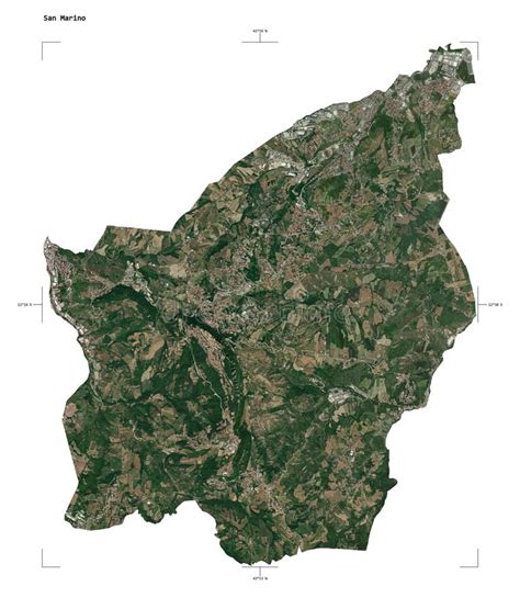San Marino Shape On White Low Res Satellite Stock Illustration
