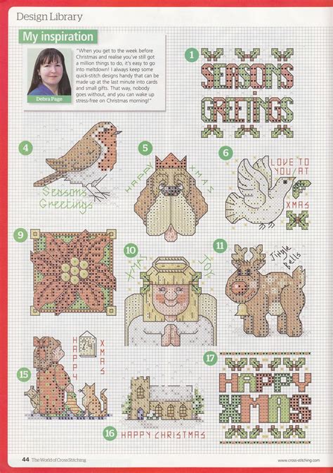Find beautiful borders, alphabets, monograms, nature, and baby addies tips: natty's cross stitch corner: 50 Small Christmas Motifs
