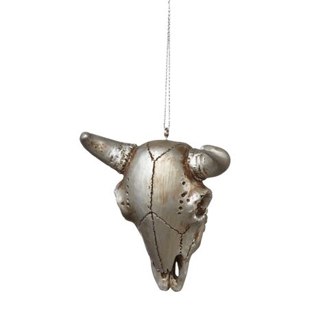 Midwest 3 Wild West Country Western Silver Cow Skull Charm Christmas