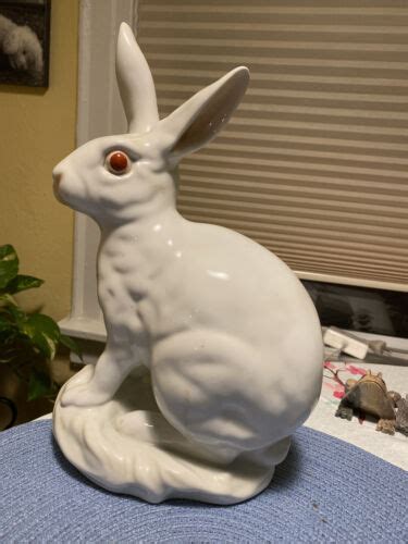 Large Herend White Rabbit 5334 Porcelain Figurine Ebay