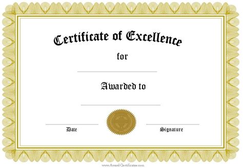 Certificate Of Completion Template Certificate Of Achievement Template