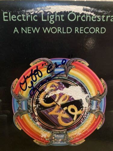 Jeff Lynne Signed Elo A New World Record Album Cover Electric Light