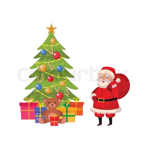 Funny Santa Claus and beautiful ... | Stock Vector | Colourbox Download and use 10,000+ christmas tree stock photos for free.
