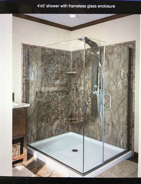 4x5 Shower With Frameless Glass Enclosure