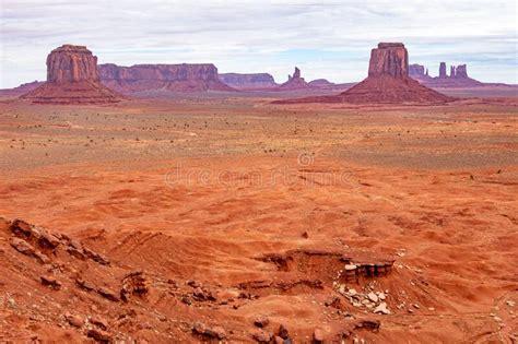 Towering Sandstone Buttes Of Monument Valley Navajo Tribal Park Under