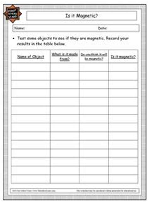 Part of a collection of free grammar and writing worksheets from k5 learning. Is It Magnetic? Recording Sheet Graphic Organizer for 3rd - 4th Grade | Lesson Planet