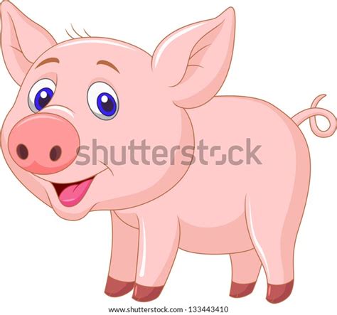 Cute Baby Pig Cartoon Stock Illustration 133443410