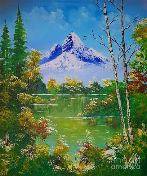 Mountain Lagoon Painting By Collin A Clarke Fine Art America