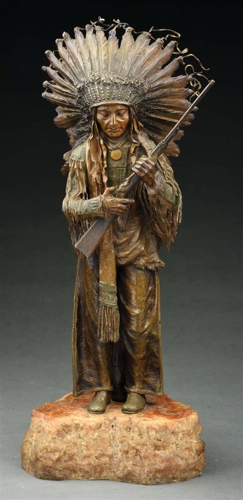 Lot Detail Native American Indian Chief Bronze Sculpture