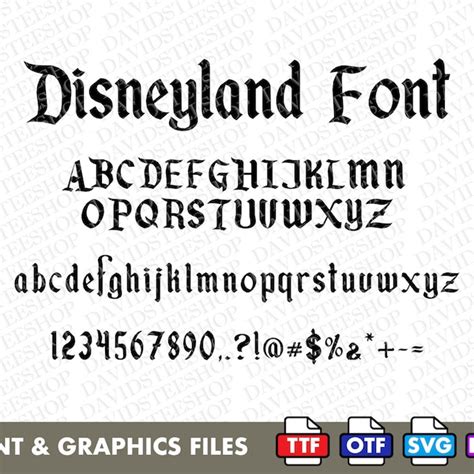 Disneyland Font Etsy