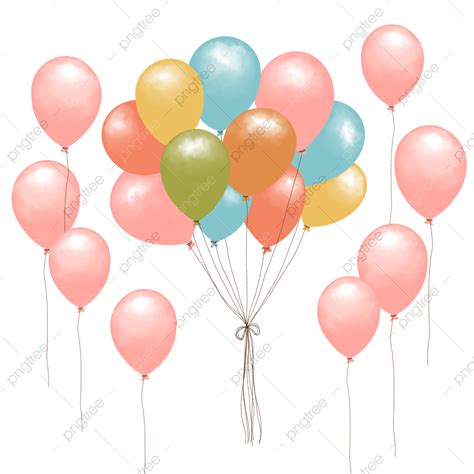 五顏六色的生日氣球 氣球png 生日氣球 氣球素材圖案，psd和png圖片免費下載