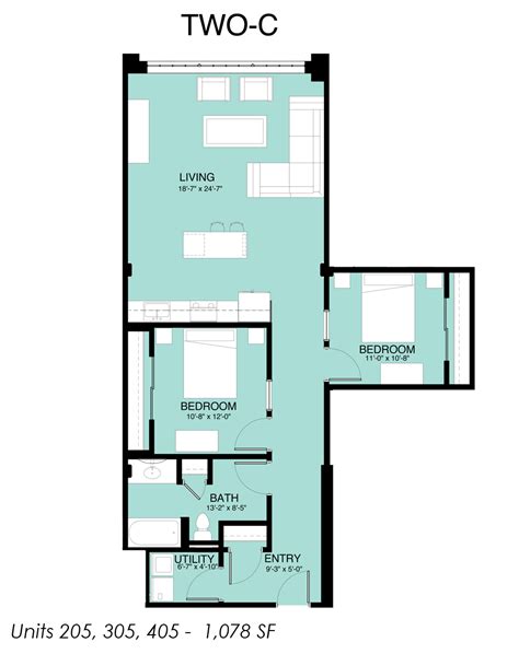 2 Bedroom Floor Plan With Dimensions Best Design Idea