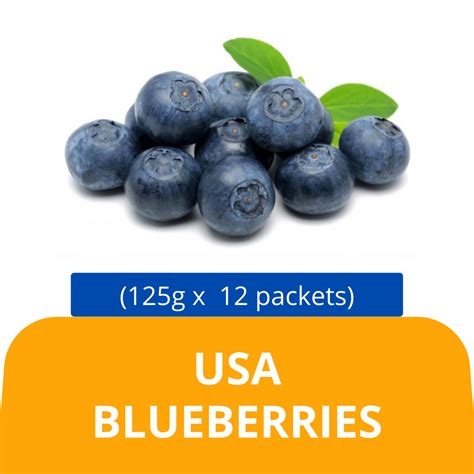 Blueberries 125g Per Pack 12 Packs Per Carton Origin Usa 蓝莓 Chop
