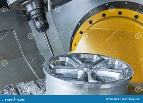 Cutting Tool At Metal Machining Working At Cnc Machine Stock Image