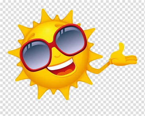 Sun With Sunglasses Cartoon Drawing Sun Sunglasses Transparent