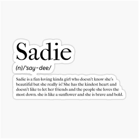 sadie definition sticker by tastifydesigns redbubble