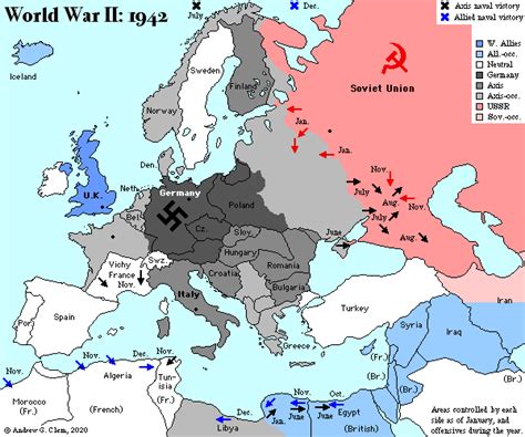 Map World Europe 1942
