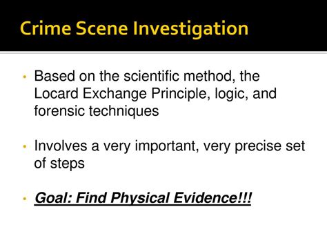 crime scene investigation and evidence collection ppt download