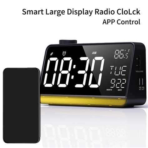 Large Led Display Clock Fm Radio Alarm Clock Digital Alarm Clock For Living Room Bedroom Big
