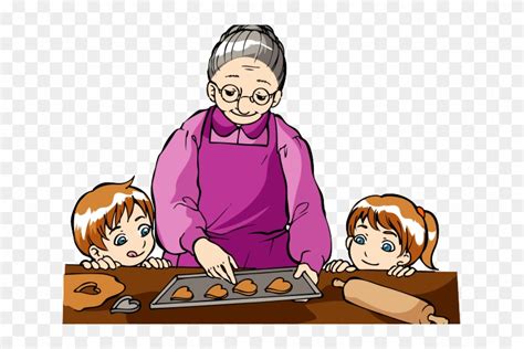 Baking Clipart Grandmother Cooking With Grandma Cartoon Hd Png