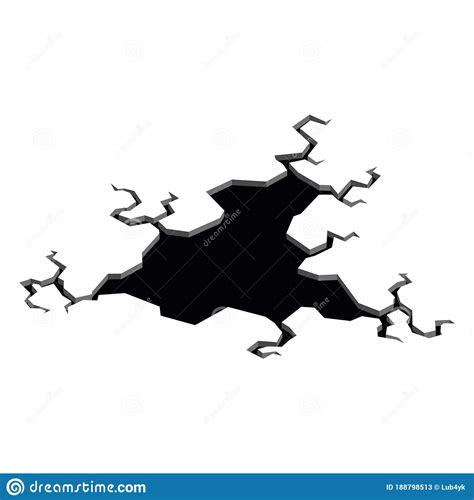 Earthquake Cracks Hole Effect And Cracked Surface Stock Vector