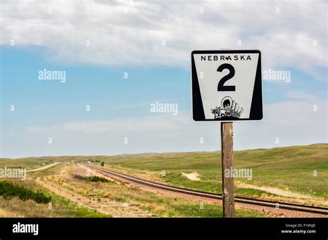Nebraska Sandhills Reise Hwy 2 Scenic Byway Straßenschild