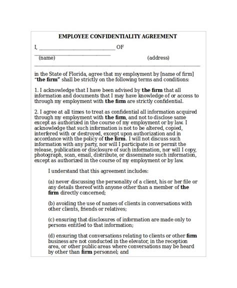 35 Confidentiality Agreement Templates Free Word Pdf Format
