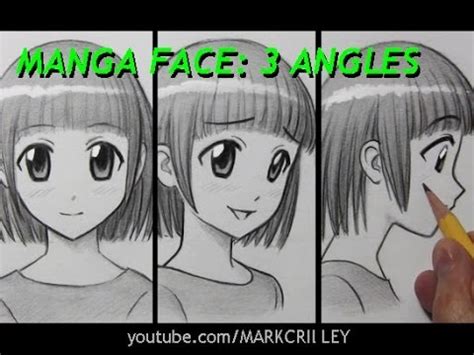 How to Draw a Manga Face: 3 Different Angles [Female] - YouTube