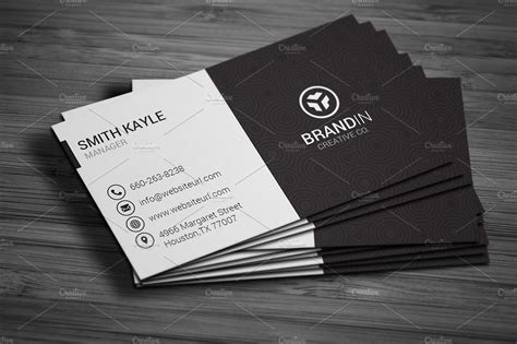 Simple Black And White Business Card Business Card Templates Creative
