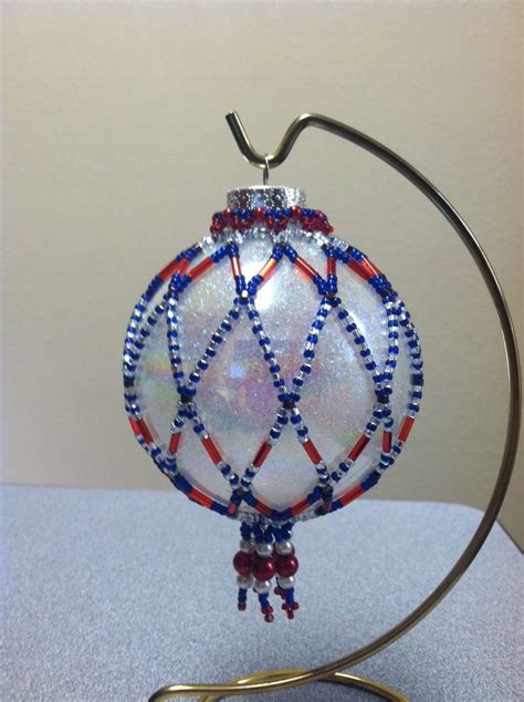 Beaded Ornament Cover Patriotic Beaded Ornament Covers Beaded