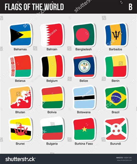 vector set of flags world sorted alphabetically royalty free stock vector 156091385