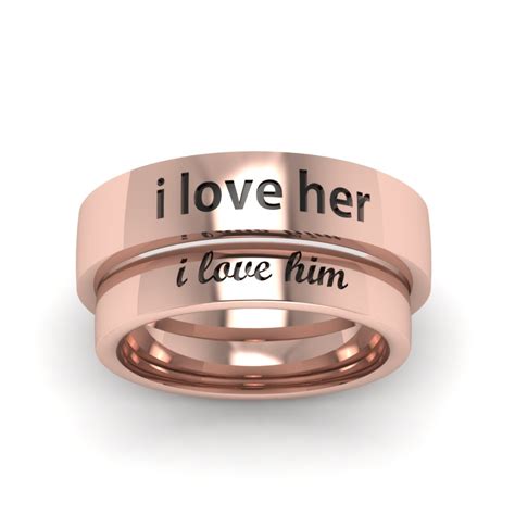 Personalized Promise Ring For Him And Her In K Rose Gold