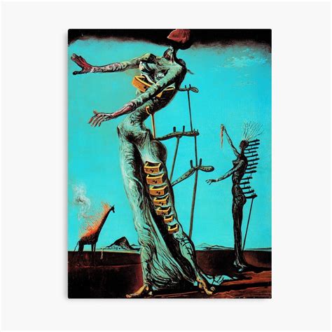 Salvador Dali Burning Giraffe Surreal Famous Painters Poster Canvas