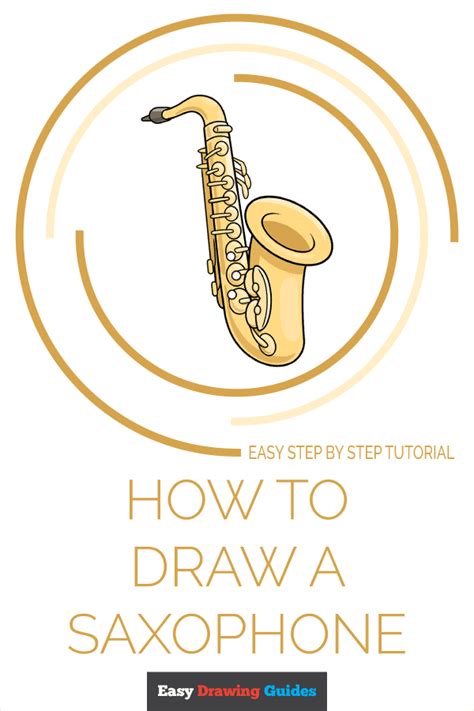 how to draw a saxophone really easy drawing tutorial