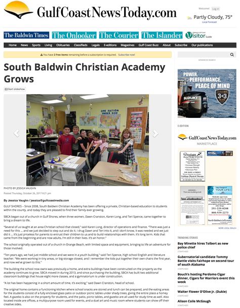 In The News South Baldwin Christian Academy Accredited Private