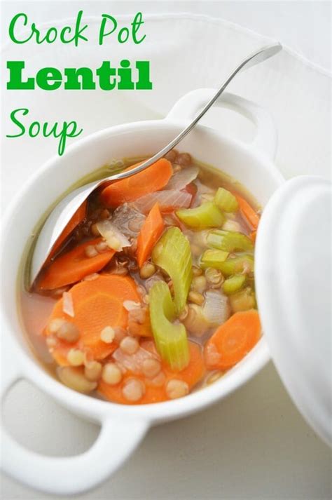 Crock pot potato soup is an easy soup recipe that requires no blending or roux. Weight Watchers Friendly Lentil Soup | This Mama Loves