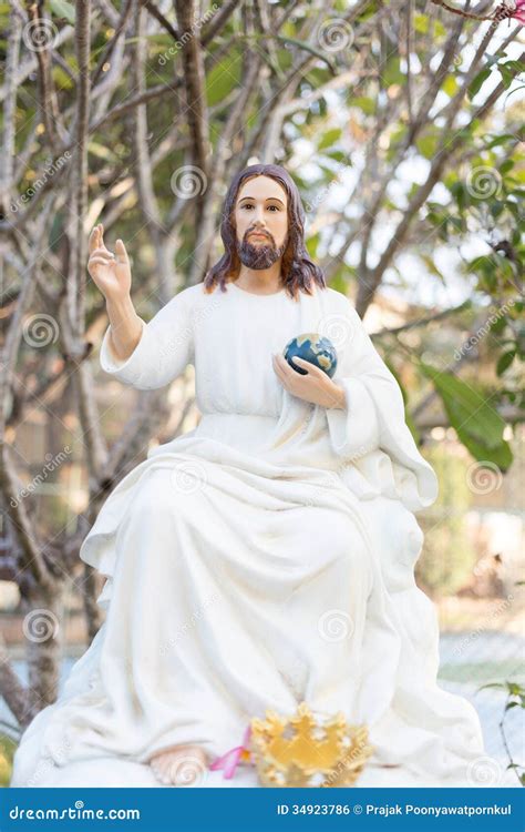 Jesus Holding The World In His Hand Stock Photo Image Of White