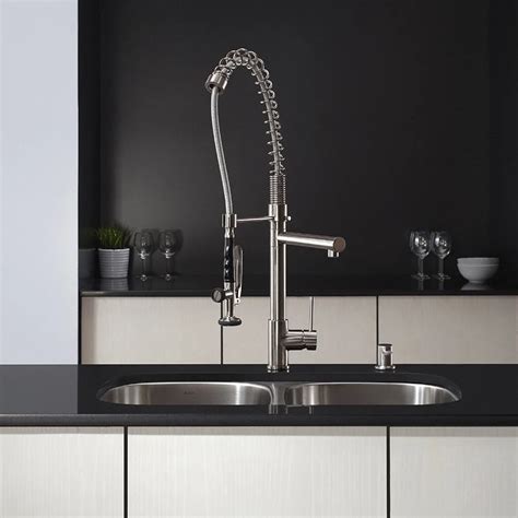 304 Stainless Steel Single Handle Pull Down Kitchen Faucet Commercial