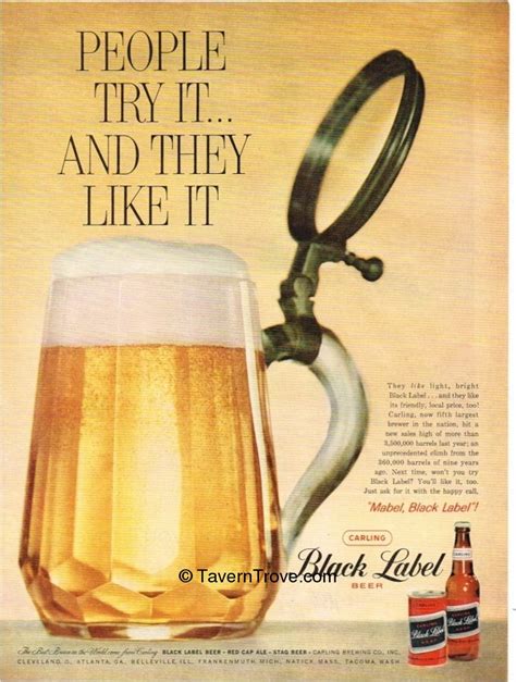 Item 75611 1959 Carling Black Label Beer Paper Ad