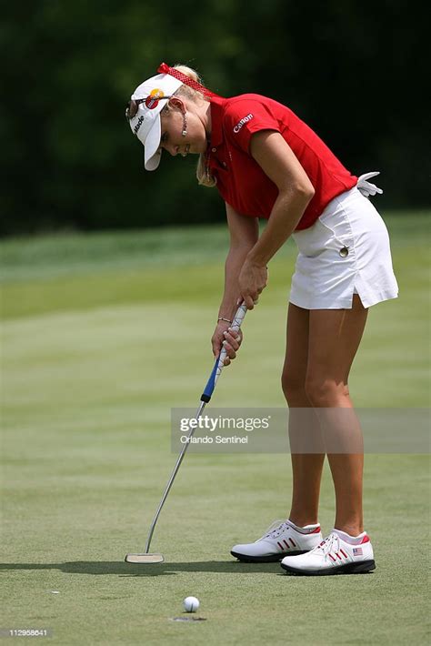 Natalie Gulbis Makes Her Putt On The Fourth Hole During The Opening