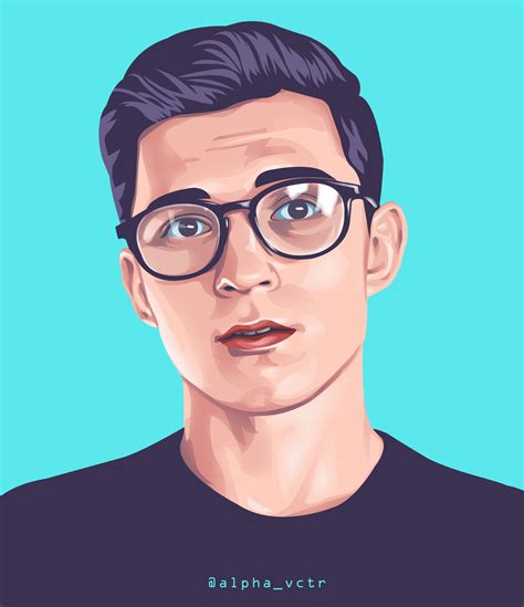 Think i went too far, he's not that recognizable. Tom Holland Vector Portrait cartoon fan art Spiderman in ...