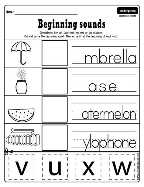 Phonics Cut And Paste Worksheets Worksheetsday