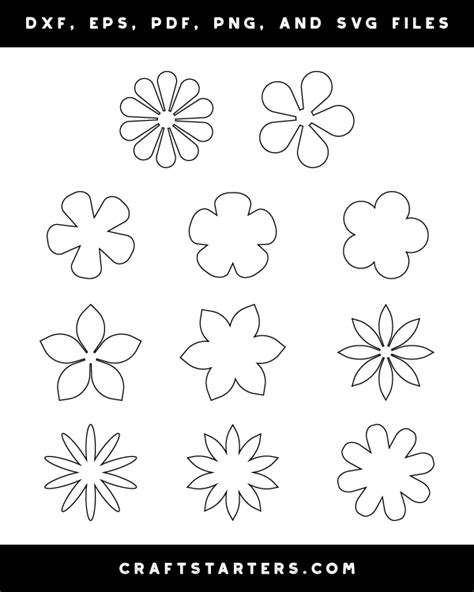 Simple Flower Outline Patterns Dfx Eps Pdf Png And Svg Cut Files
