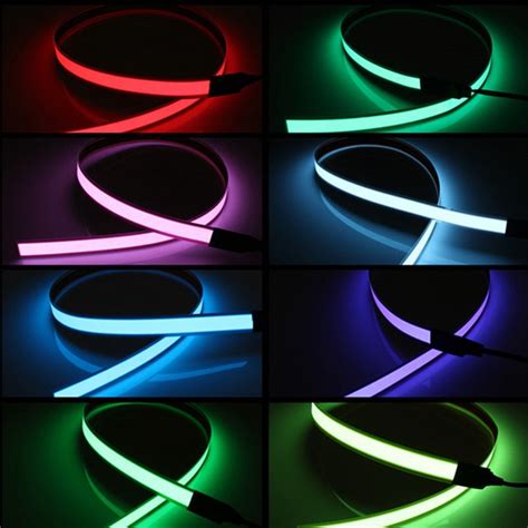 1m Electroluminescent Tape El Wire Glowing Led Rope Flat Strip Light