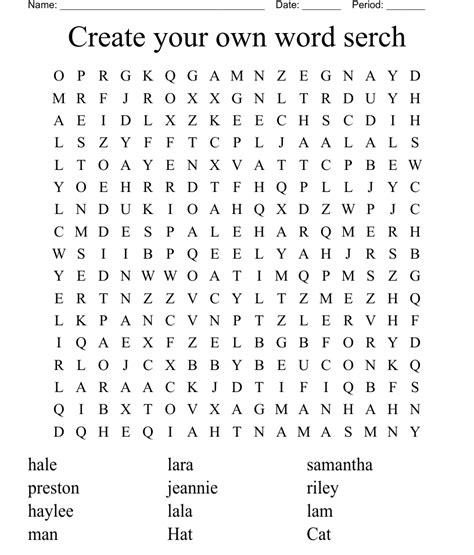 Create Your Own Word Serch Word Search Wordmint