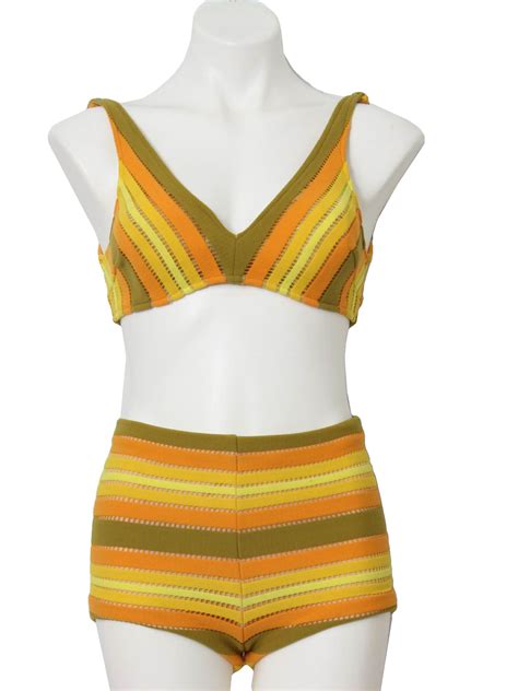 60s Vintage Swimsuitswimwear 60s Glenbrooke Womens Shaded Orange